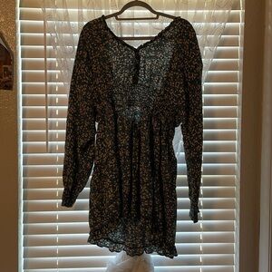 Shibever Dark blue floral dress